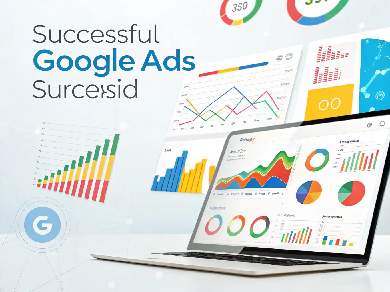 An image showcasing the Google PPC interface, displaying keyword analysis and ad performance metrics for a mortgage lead generation campaign.